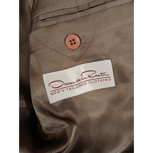 Oscar De La Renta Blazer Jacket Size 39R Brown - Picture 8 of 12
